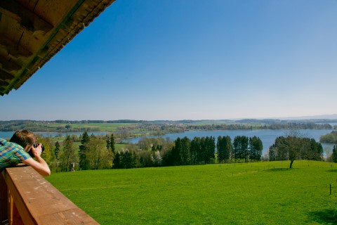 Panoramic view to Lake Waging and Lake Taching